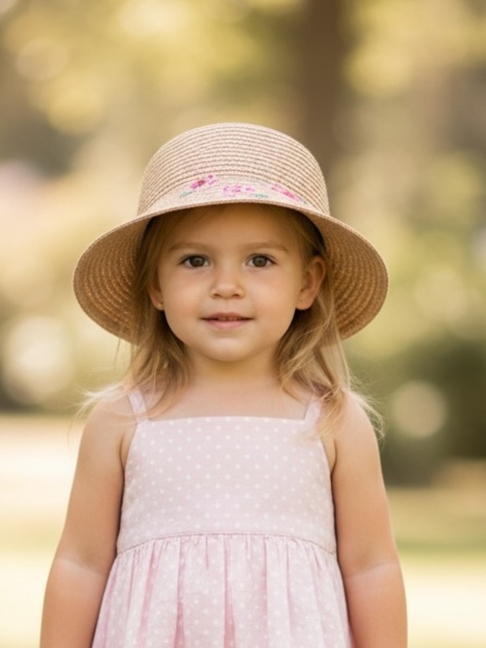 Janie and Jack Girls Floral Print Sun Hat Size 3-5Y